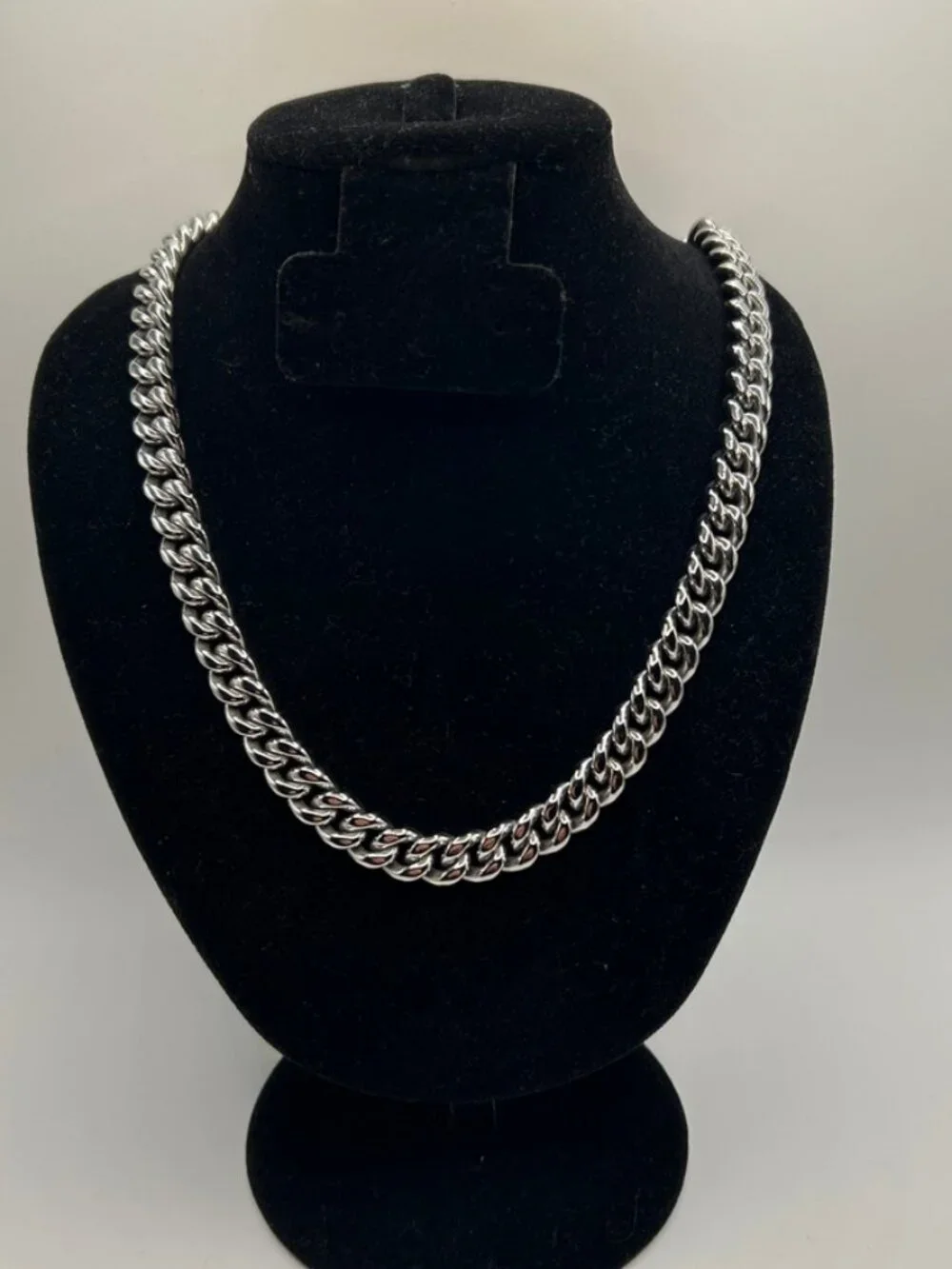 Mens Real Silver Cuban Chain Stainless Steel Plated 10mm 22 Inch Solid Durable